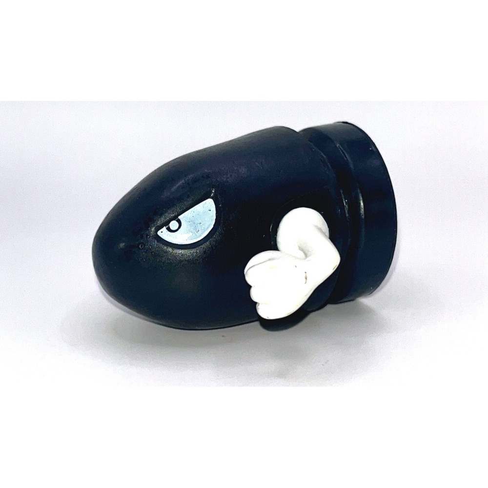 Nintendo Super Mario Bullet Bill Figure Toy Black PVC Collectible Gamer Decor 2"